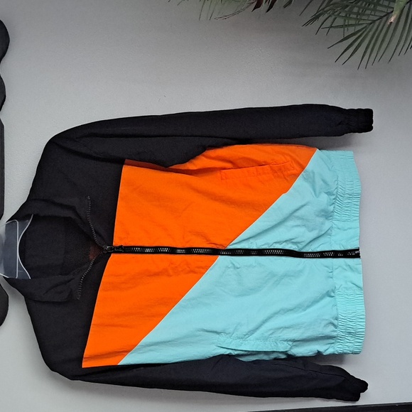Jogger Color Block Nylon Set  Sz Medium Blue, Black & Orange PTP:22" - Picture 5 of 11